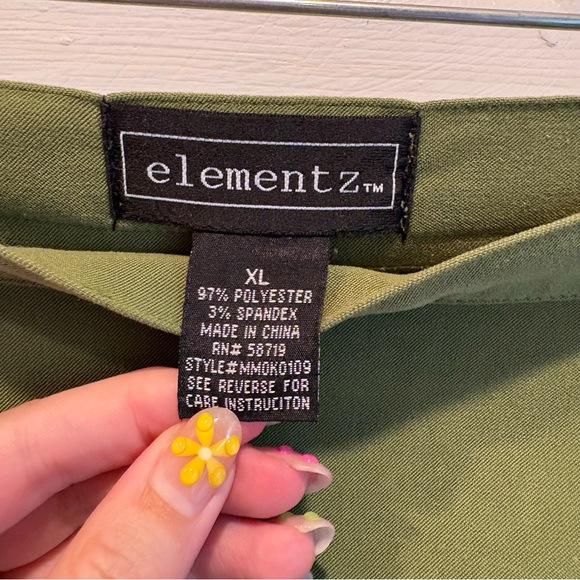Vintage Faux Suede Green Elementz Midi Skirt - Size XL - Picture 2 of 8